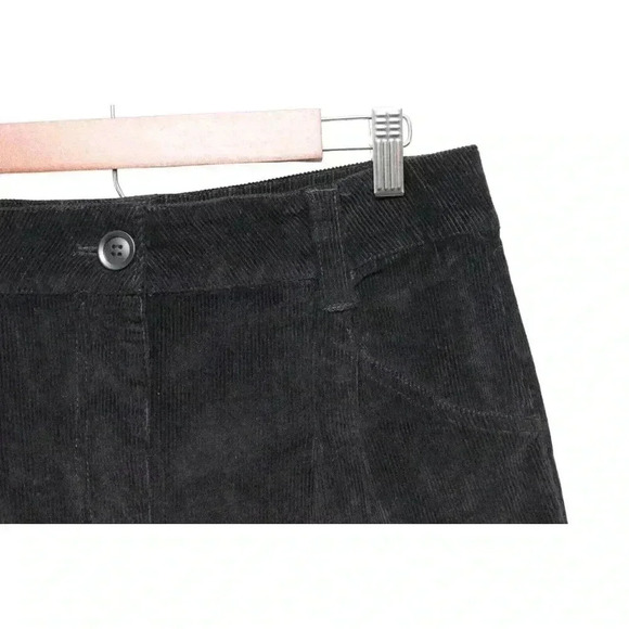 NWT Alison Sheri Corduroy Pants Small Pleated Straight Leg Academia Preppy Black - Picture 6 of 12